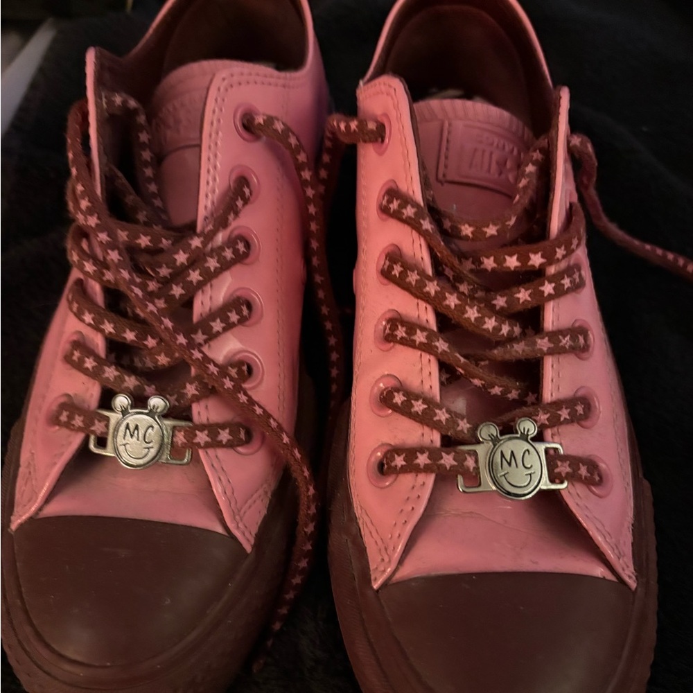 Converse x Miley Cyrus Pink and Burgundy Sneakers